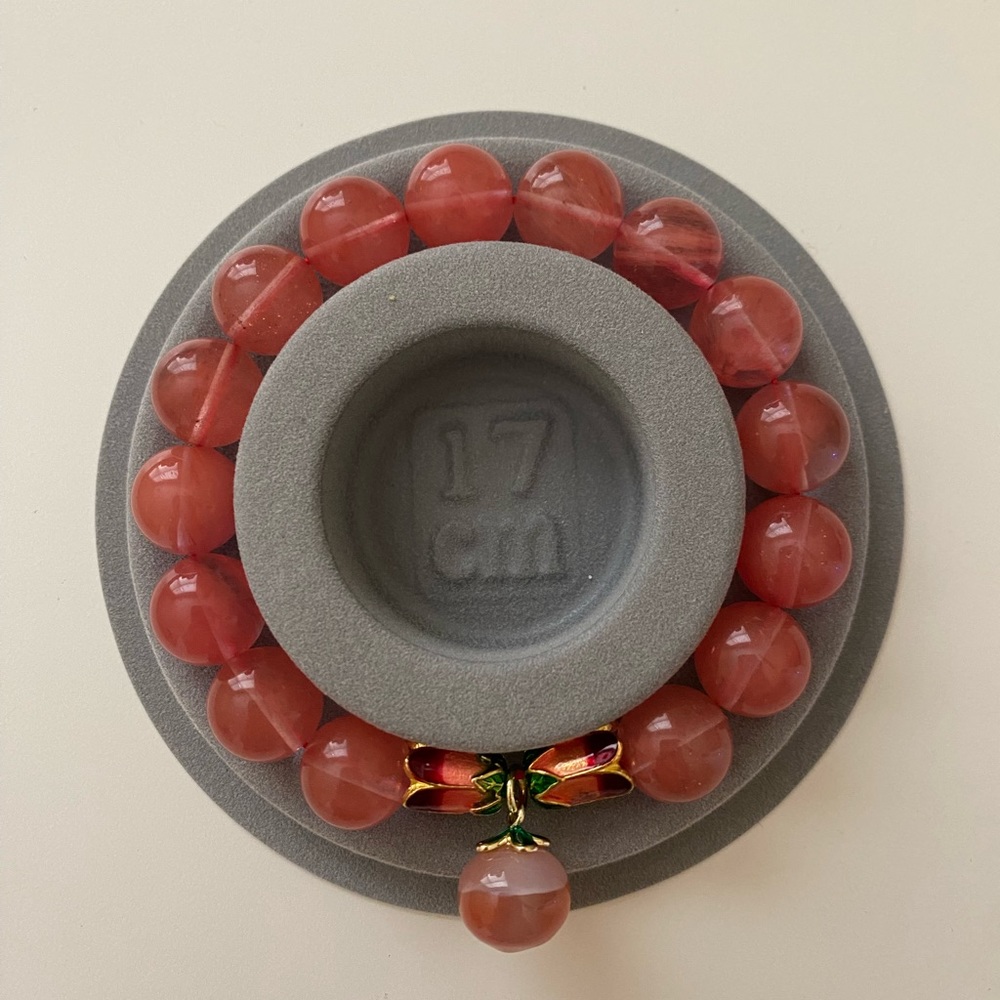Natural Watermelon Pink Stone Bracelet